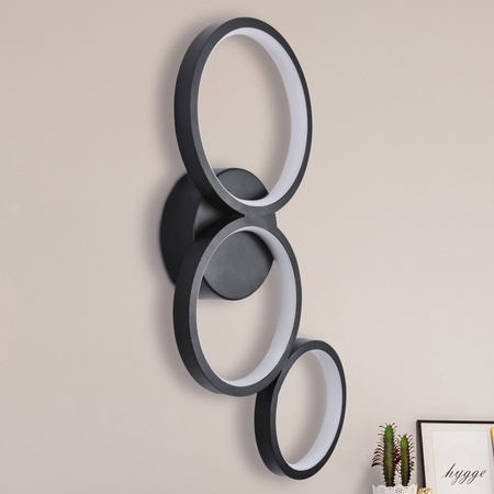 Wandleuchte LED 23W 3600lm 4000K Neutral Schwarz Flamenco Sanico Goldlux