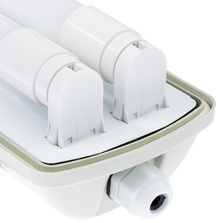 Hermetische Feuchtraumleuchte LED 2x T8, G13 Leuchte IP65 60cm+LED-Leuchtstofflampen 9W 6500K LUMILED