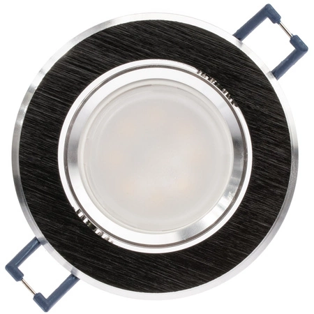Einbaustrahler GU10, Einbauspot HALOGEN Runde beweglich gebürstet Schwarz LUMILED