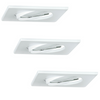 Set aus 3x quadratischen weißen beweglichen Halogenlampen GOLDLUX (Polux) + GU10 3,5W LED Lampen