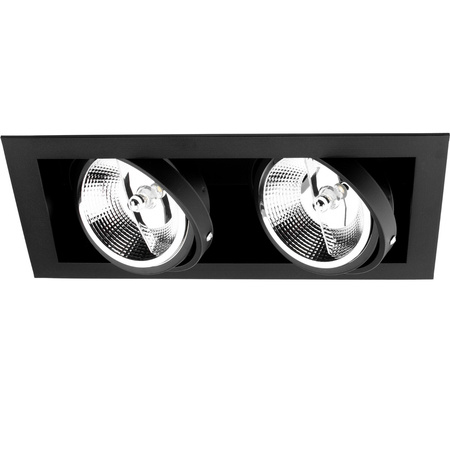 Einbaustrahler 2x GU10, ES111 Einbauspot HALOGEN Rechteck beweglich Schwarz CANIS LUMILED