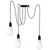 Pendelleuchte mit 3x E27-Sockeln einstellbare, Hängelampe Schwarz mit 3-fach Pendel Spinne Arane LUMILED