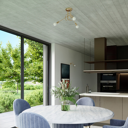 LOOP Kronleuchter Deckenleuchte 5xE27 Gold Glanz Industrial SOLLUX