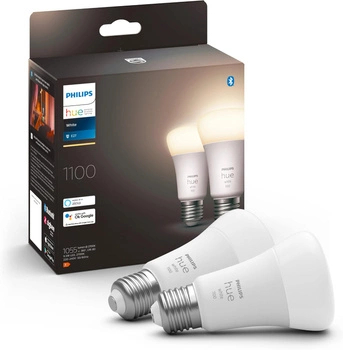 2PAK LED-Lampe E27 A60 9.5W 2700K Warm PHILIPS HUE Weiß Bluetooth Zigbee