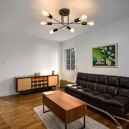 Kronleuchter Decke Pendelleuchte Dekorative 6x E27 Schwarz 70cm Masterled