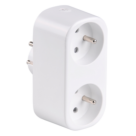 Intelligente WLAN-Steckdose SMART Tuya Doppelsteckdose mit 16A-Schalter