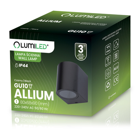 Wandleuchte Außen GU10, Garten-Wandleuchte Schwarz ALLIUM LUMILED