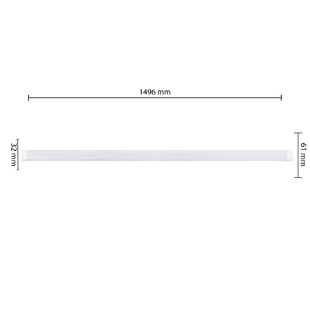 LED-Langfeldleuchte 54W 5820lm 4000K Neutral 120° Weiß Flat Masterled