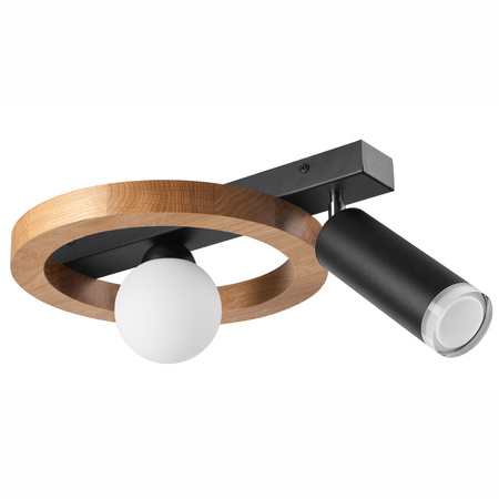 Deckenleuchte OTIS G9 + E27 Schwarz Holz LM - 2.214 / A Lamkur