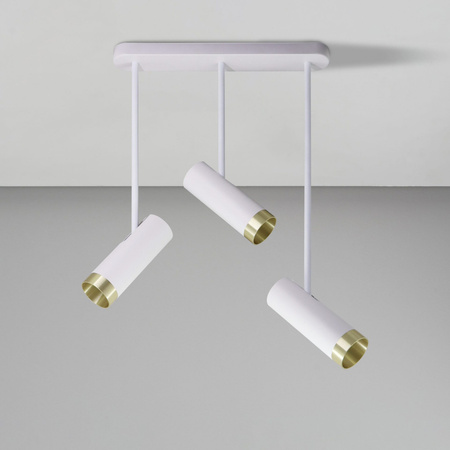 Spotlight Deckenleuchte 3x GU10 Weiß Gold PORTO Sanico Goldlux