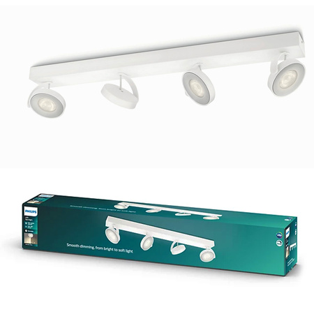LED Deckenleuchte 4x 4.5W 2700K Dimmbar CLOCKWORK Moving White PHILIPS