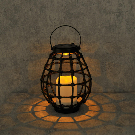 LED-Solarlaterne Garten-Hängelaterne 23cm IP44 schwarzes Metall