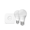 3x LED-Glühbirne E27 A60 8W = 60W 806lm 2200-6500K CCT + RGB SMART Smart Bluetooth ZigBee Weiß und Farbe Ambiance + Bridge Bridge Philips HUE Starter Kit