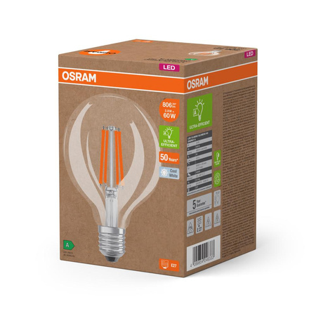 LED-Glühbirne G95 Sphere E27 3.8W = 60W 806lm 4000K Neutral 300° Filament CLASSIC ENERGY EFFICIENCY Osram