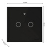 Wi-Fi LED TOUCH Glasschalter schwarz doppelt