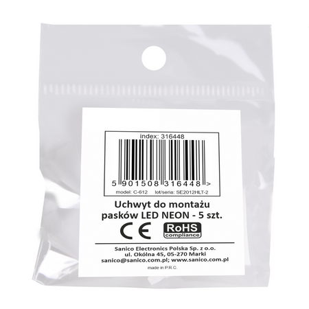 NEON LED-Streifenhalter 5 Stück