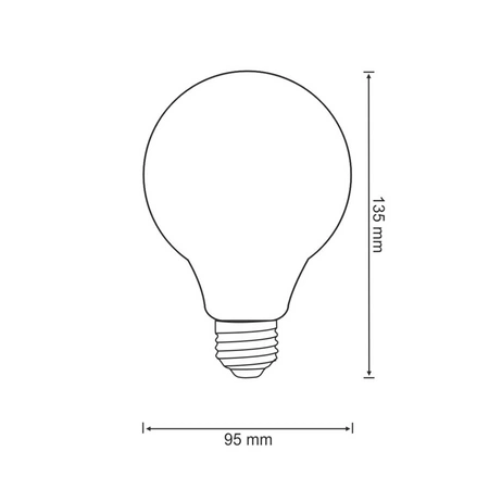 G95 E27 LED Leuchtmittel 4W = 18W 320lm 2000K Warm 360° GOLDLUX Filament (Polux)