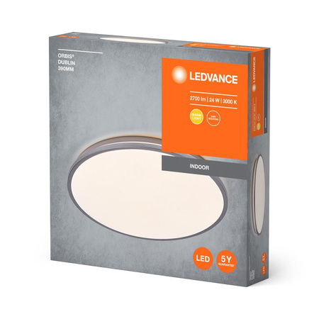 Plafond LED-Anbau-Deckenleuchte 24W 1600lm 3000K Warm Silver 39cm Orbis Ledvance