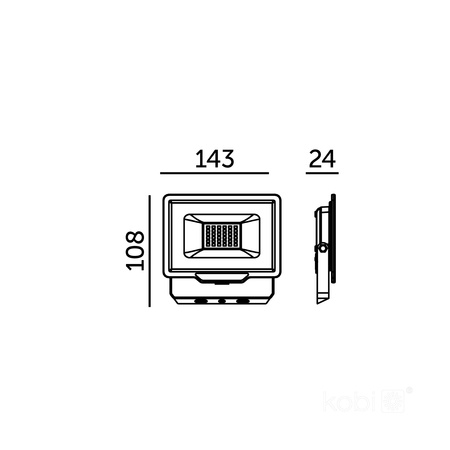 LED-Flutlicht 30W 2400lm 4000K IP65 Schwarz LED2B KOBI MH