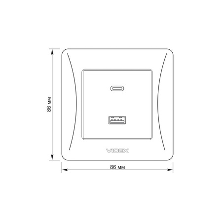 USB-A + USB-C 20W 16A Unterputzdose Schwarz BINERA VIDEX mit Rahmen