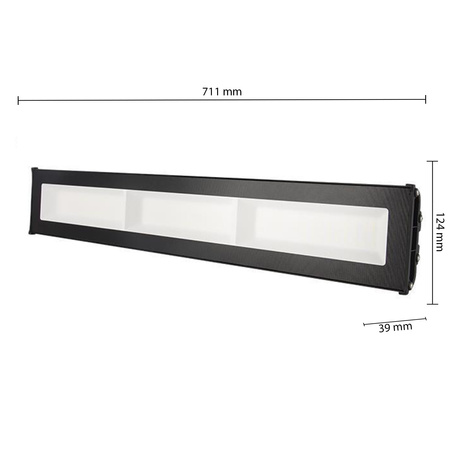 Industrielle lineare LED-Hochregallampe 150W 16500lm 5000 Cold 110° Schwarz IP65 Masterled