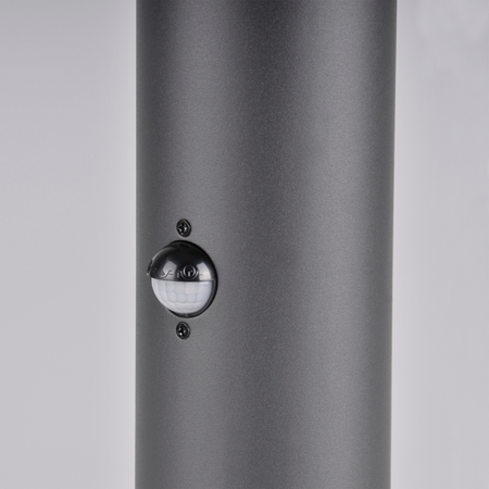 LED-Gartenleuchte E27 TUBA LOW Graphit 44cm DALLAS GOLDLUX (Polux) mit Bewegungs- und Dämmerungssensor