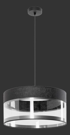 Leone Hängelampe 1xE27 Metall und PVC Lampex transparenter Schirm im modernen Stil