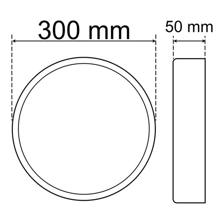 Plafond LED-Anbauleuchte 24W 4000K CRI>85 HOUSTON Weiß 30cm