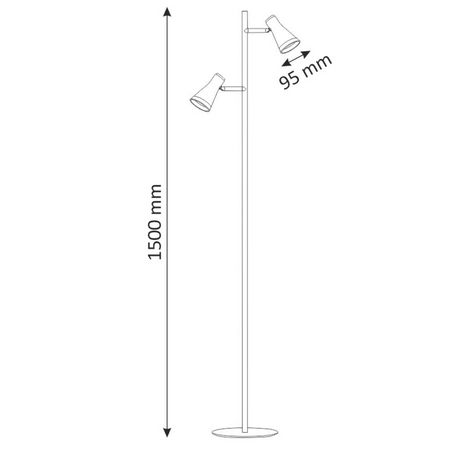 Stehleuchte 7W 2x LED BERG weiß 3000K GOLDLUX (Polux)