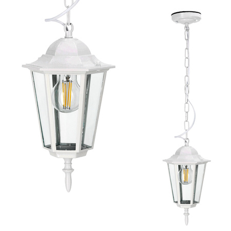 Garten-Hängeleuchte E27 Weiß IP54 LO 4105 Kobi