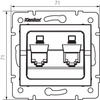 Computersteckdose Doppelt unabhängig 2x RJ45 Buchse Quadratisch Graphit LOGI Kanlux