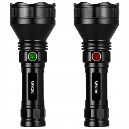 Taktische LED-Taschenlampe leistungsstark wiederaufladbar USB-C 20 W 1900lm IPX6 VAYOX