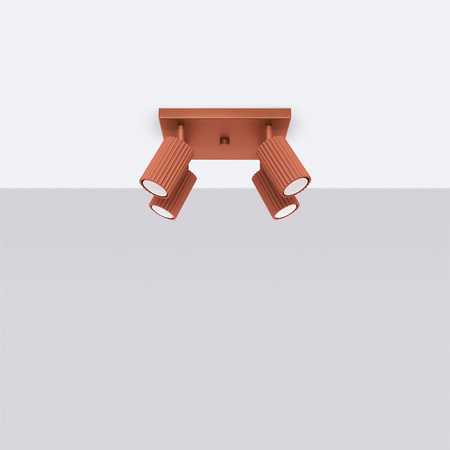 Tuba Spot Reflektor Deckenleuchte 4x GU10 Ocker Rot Carbon Deep Space SL.1640 Sollux