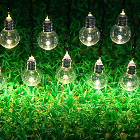 Solar Garland Garden Outdoor Decorative Light Chain 2M 10x LED BULBS