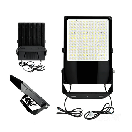 LED-Außenstrahler Garten 500W 77500lm 4000K Neutral Dimmbar 60° IP66 IK08 Schwarz US Kobi