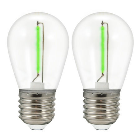 LED Lampen E27 FILAMENT 0,3W Grün für Girland PARTY GOLDLUX (Polux) SET OF 2 PACK.