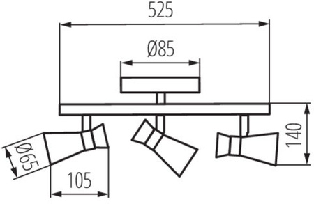 MILENO Deckenleuchte Leuchte 3xGU10 Silber Kupfer 53cm Kanlux