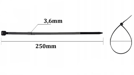 100x Kabelbinder 3.6x250mm Schwarz LUMILED