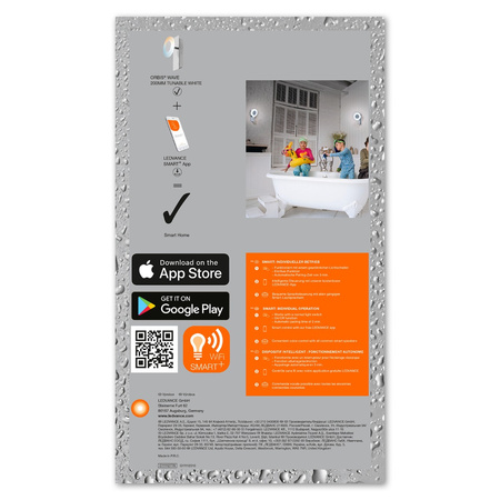 LED-Badleuchte ORBIS Wave 8W 700lm warm-kalt 20cm SMART+ WiFi LEDVANCE