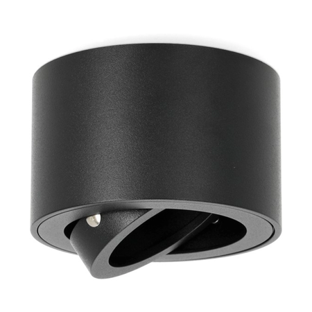 Aufputz-HALOGEN-SPOT 50 mm schwarz rund bewegliche Leuchte OH36S Kobi