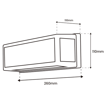 Wandleuchte Außen E27, Garten-Wandleuchte mit Bewegungsmelder rechteckig DOMLO LUMILED