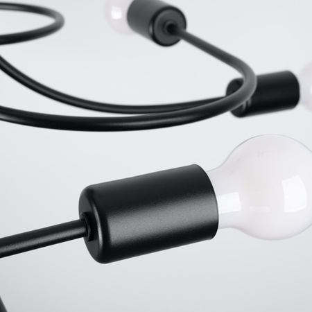 LEVAR Kronleuchter Deckenleuchte 8xE27 Schwarz Industrial SOLLUX