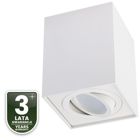 Halogen-Aufbauleuchte GU10, Aufbauspot 115mm beweglich Quadrat Weiß AMAT-L LUMILED