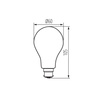 LED-Lampe B22 Edison A60 7W = 60W 806lm 2700K Warm Dimmbar Transparent XLEDIMW Glühfaden Kanlux