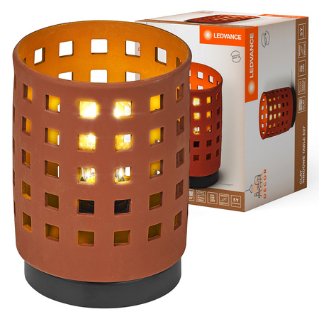 Tischlampe Schreibtisch Leuchte Stehend Dekorativ E27 Braun USB-C Dekor Ledvance