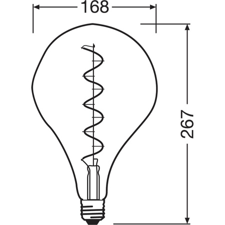 Dekorative Leuchtmittel E27 ET165 4,5W = 15W 150lm 1700K Warm 320° Filament dimmbar OSRAM Vintage 1906