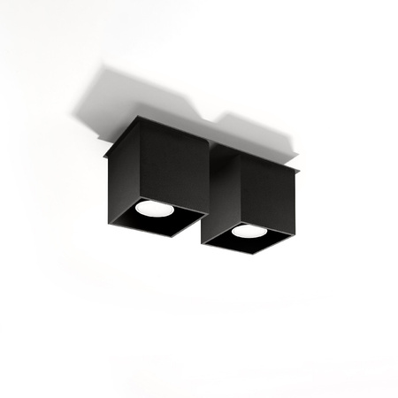 QUAD 2 2xGU10 Halogen-Anbauleuchte Minimalist Schwarz SOLLUX