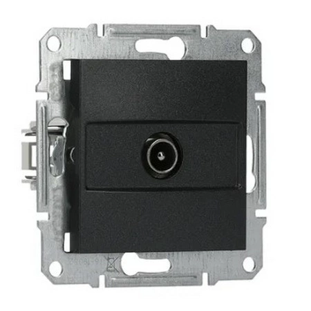 Einzelne TV-Terminal-Antennenbuchse 1 dB ohne Rahmen Asfora Anthrazit