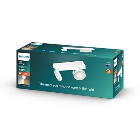 LED-Deckenleuchte 2x 4.5W 2700K Dimmbar CLOCKWORK Moving White PHILIPS