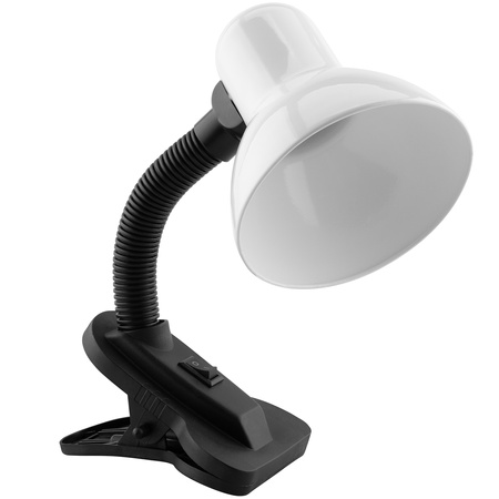 Verstellbare Tischleuchte LIRIA Schule Nachtlicht E27 Clip Weiß LUMILED